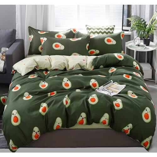 King Queen 5 size bedding set duvet cover set Korean bed sheet + duvet cover + pillowcase avocado fish bed cover bed linen set