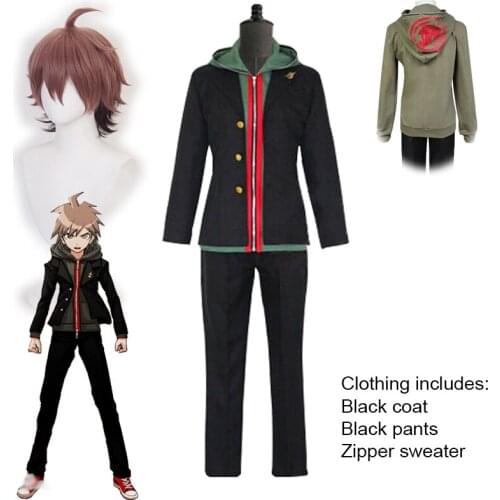 Makoto Naegi Cosplay Costume DanganronpaTrigger Happy Havoc Makoto Wig Halloween Adult Unisex Uniform Sets