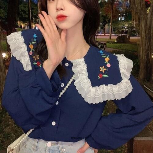 Блузки с вышивкой Mferlier China At AliExpress