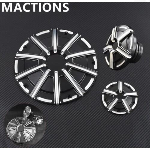 Motorcycle Derby Cover Timer Timing Cover Tank Cap Black&Chorme Billet Aluminum For Harley 1999-2016 Twin Cam (except 16 FLT)