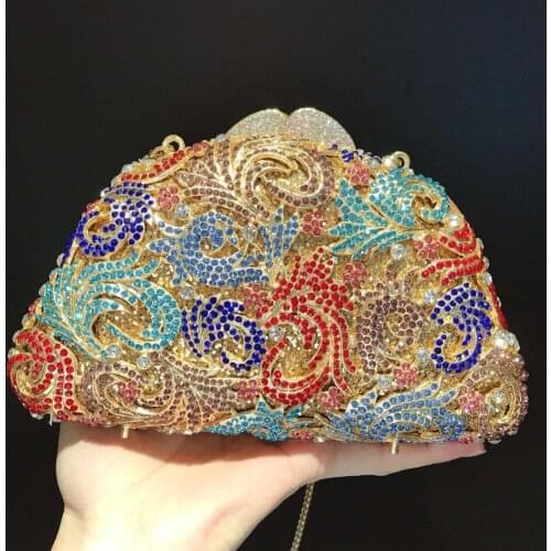 New Ladies crystal Chain Cross body Bag Shoulder Bags for Party Women Clutch Bags Banquet Purse Wedding Diamond clutches Bags