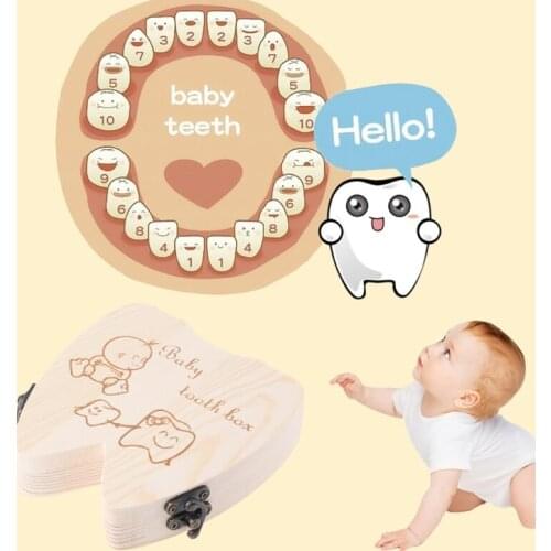 Collecting Creative Gift Wood Baby Girl Boy Tooth Organizer Boxes Save Deciduous Teeth Storage Keepsakes Announcements