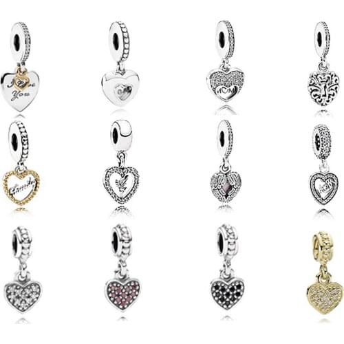 2019 100% S925 925 Sterling Silver Necklace Fashion New Jewelry Heart Shape Pendant Necklace Girl Gift Set Diy Pendant Jewelry