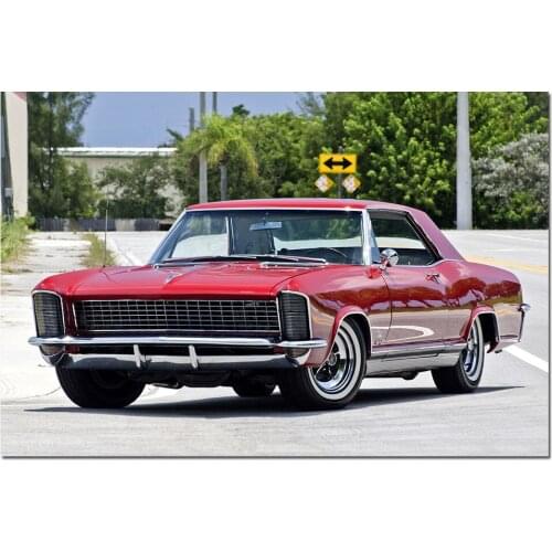 1965 Buick Riviera GS Vintage Car Photo Decorative Posters and Prints Canvas Painting Wall Art Picture For Living Room