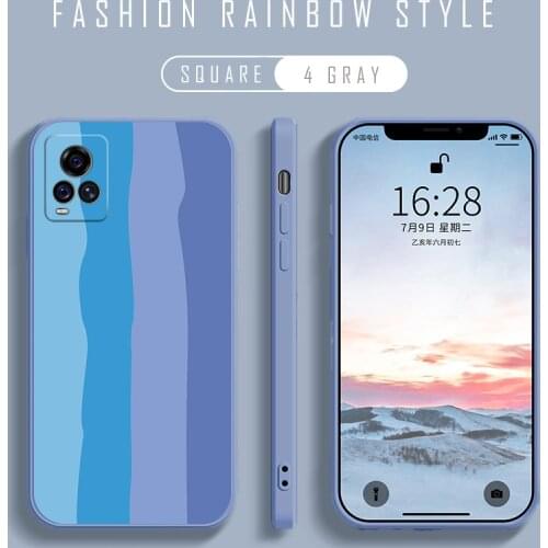 Rainbow Soft Liquid Silicone Phone Case For Samsung S21 Ultra S10 S9 S8 Plus A50 A51 A71 A32 A52 A72 A31 A41 A21S A12 A42 Cover