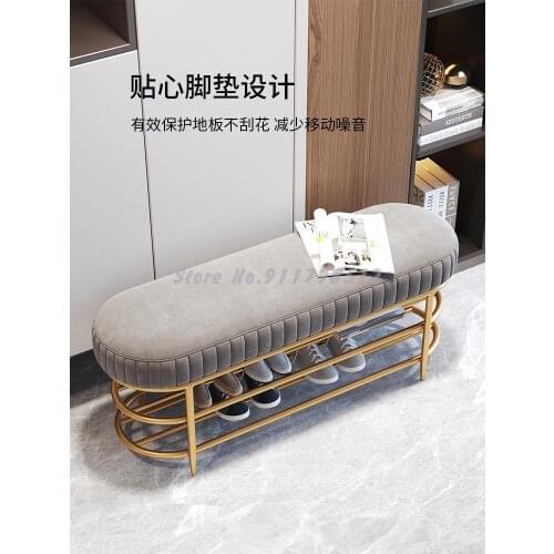 Light luxury entry-to-door shoe-changing stool, soft bag cushion, shoe cabinet, household door shoe rack, sitting type integrate