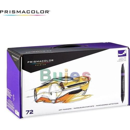 USA Prismacolor 72 color double head color marker fine and chisel point color saturation promarker for students art supplies