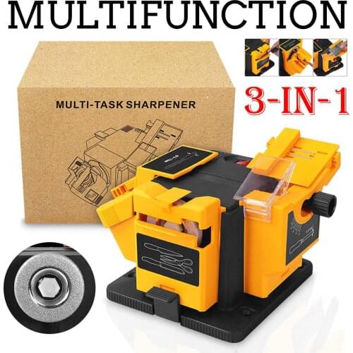 3 In 1 professional Electric Knife Sharpener Drill Sharpening Machine Kitchen Knife Sharper Grinder Sharpener