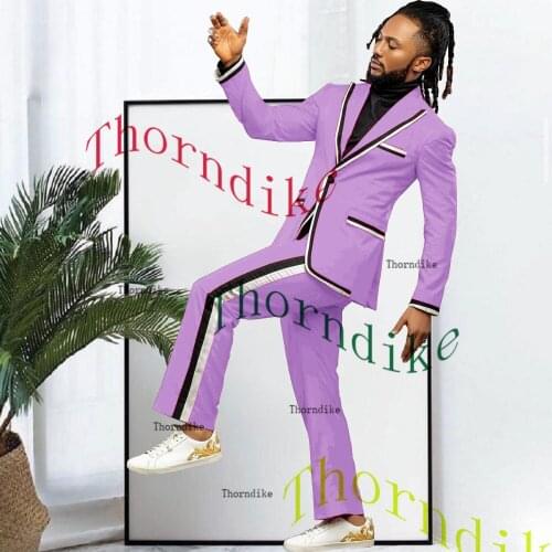 Thorndike 2021 Peak Lapel One Buttons Men Suits Costume Homme Wedding Groom Tuxedo Bridegroom Slim Fit Blazer T1321