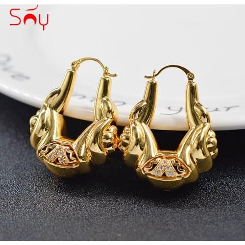Sunny Jewelry Fashion Jewelry 2020 New Design Hoop Earrings For Women High Quality Zircon Exquisite Stereoscopic Classic Daily