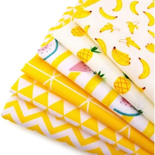 Yellow Series Patchwork Cotton Twill Quilting Fabric High Quality Breathable Cotton Sewing Material For Baby & Child By Meters