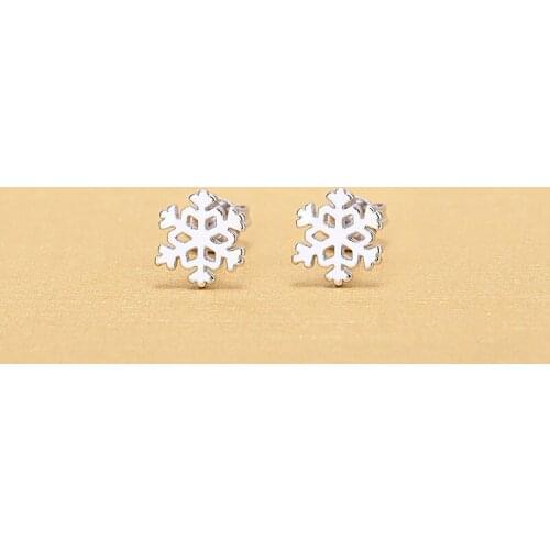 Fashion Women Hollow Snowflaker 925 Sterling Silver Stud Earrings For Christmas Jewelry Gifts