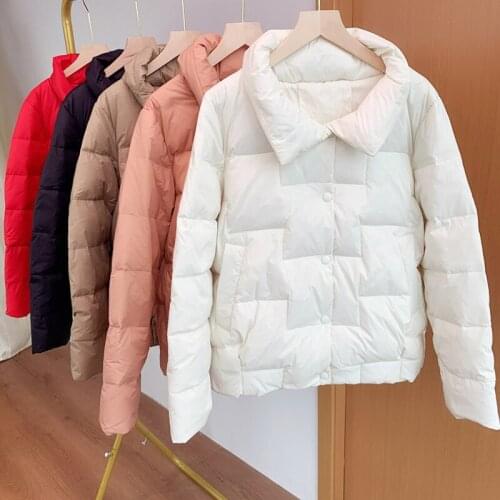 Winter Plus Size Womens Down Jackets Ultra Light Duck Down Coats Short Jacket Autumn Parkas 2021