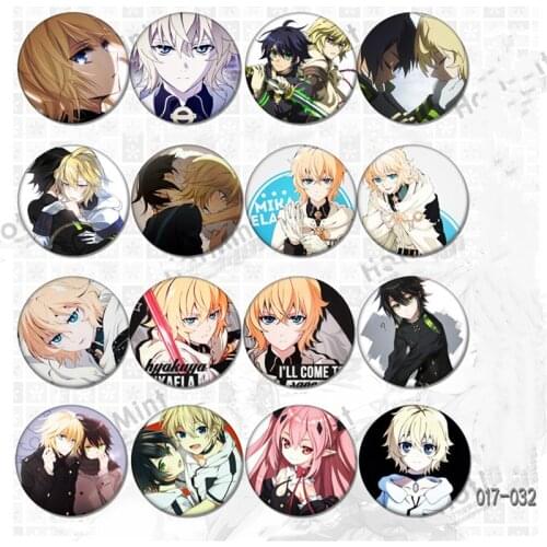 58MM Anime Seraph of the End owari no Mikaela Vampire Guren Ichinose Full Characters Badges Brooch Pins Icon Anime Fans Gift