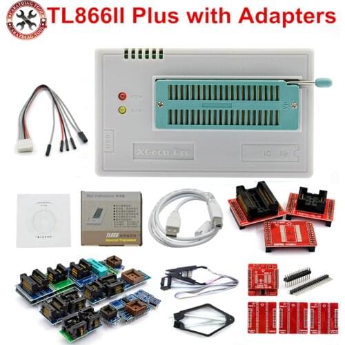 100% Original TL866II Plus Universal Programmer+ Adapters High speed TL866 Flash EPROM Programmer Free Shipping