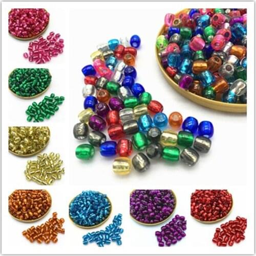 100pcs 6x8mm Bracelet Necklace Accessories Round Shape Plating Acrylic Sugar Beads Jewelry Findings DIY