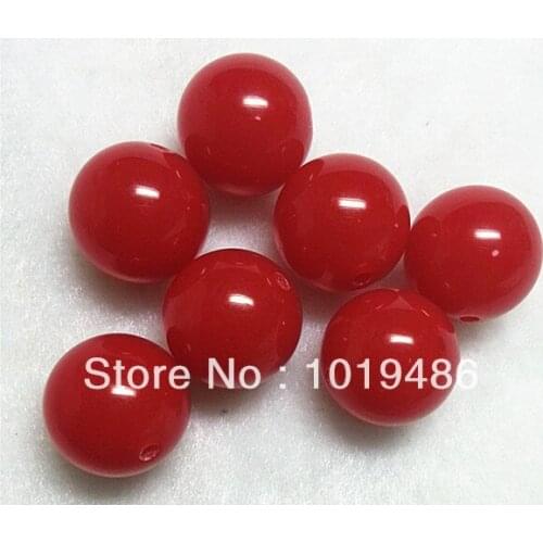 100pcs/lot Chunky Red color 20MM Acrylic Neon/Fluorescence chunky Beads,New Fashion Acrylic Solid Beads for Jewelry