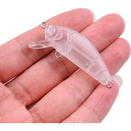 100pcs Blank Hard Lures Unpainted Fishing Baits Crankbait Wobblers Freshwater Fish Lure 5cm 3.6g