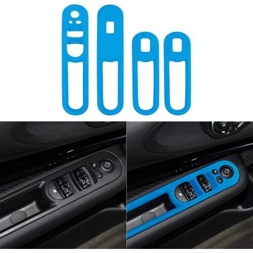 4PCS Suede Car Window Lifter Control Decorative Frame Panel Strip for BMW MINI Cooper F54 2015-2020 Car Styling Accessories