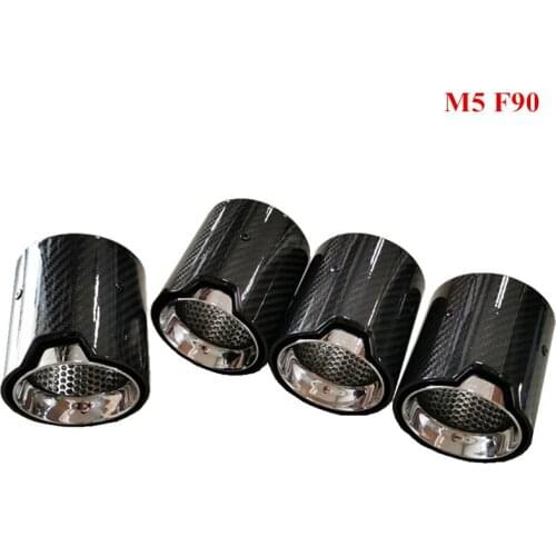4 Piece Carbon Fiber Exhaut tip Auspuffspitze Fits for BMW M5 F90 Carbon Fiber Exhaust tips Matte Finish Glossy Finish