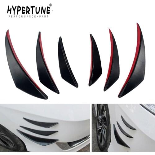 6pcs/Set Universal Fit Front Bumper Lip Diffuser Splitter Fins Body Spoiler Canards Valence Chin Car Tuning Canard HT-SFB05