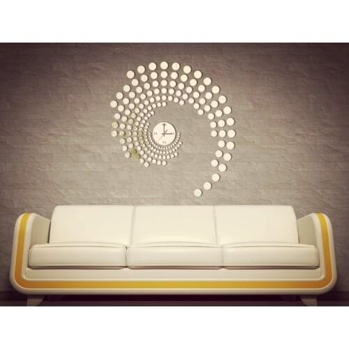 Free shipping Round Combination Acrylic Mirror Sticker ,3D reloj de pared watch horloge Acrylic mirror sticker&Murals Vinyl