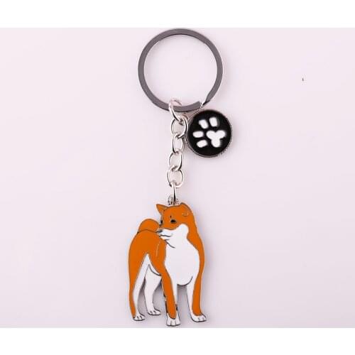 Japanese Akita DIY pendant key chains for men women dog charm bag keychain car key ring Fashion Gifts Accessories