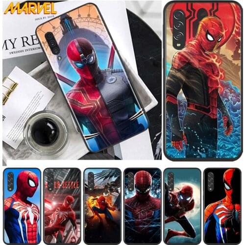 Marvel Spiderman hero for Samsung Galaxy A90 A80 A70 A60 A50 M60 M40 A20E A2Core A10S A10E Silicon Soft Black Phone Case
