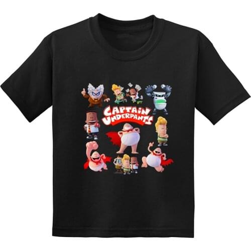 Captain Underpants Character Cartoon Print Kids T shirt Summer Funny Children Boys Clothes Baby Girls Short Sleeve T-Shirts