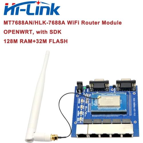 Free Shipping HLK-7688A Wireless Router Module Startkit Openwrt with Test Board 150Mbps