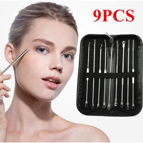 Acne Blackhead Remover Needle Tools Spoon for Face Skin Care Tool Pimple RemoverExtractor Stainless Needles Facial Pore Cleaner