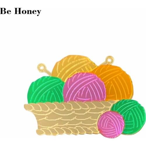 Colorful Knitting Wool Ball Cute Acrylic Brooch
