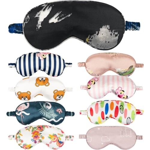 Imitated Silk 3D Printed Sleeping Eye Mask Cute Sleep Eye Patch Cover Shade Blindfold Night Travel Eyepatch Eyeshade Women Men