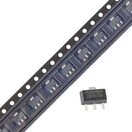 ME6206A33PG SOT-89 3.3V 2% Withstand Voltage 6V Low Dropout Linear Regulator (LDO) New and Original