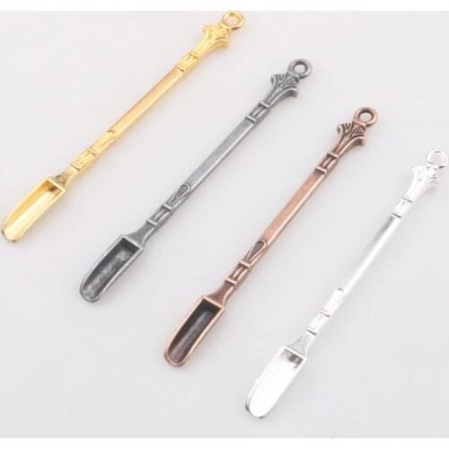 Metal Mini Smoke spatula Gold Medicine Spoon Stir In Coffee Or Tea Sniffer Smell Flavor Gold Ornament Novel Design Tableware