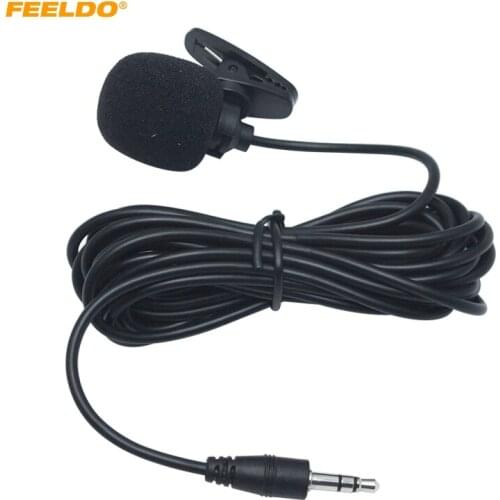 FEELDO 3.5mm TRS Microphone Kit Clip-On For Car GPS Interior Handsfree Calls With Jack and 3M Cable #4253