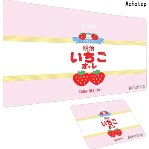 Desk Mats Pink Strawberry Milk Large Mouse Pad Gaming Mouse Pad XXL Lockedge Gamer Computer Mousepad Backlight Carpet Keyboard