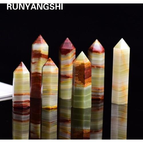 Natural Afghan jade Crystal Point Healing Stone Quartz Crystal Wand Crafts Mineral for Home Decoration Ornaments DIY Gift