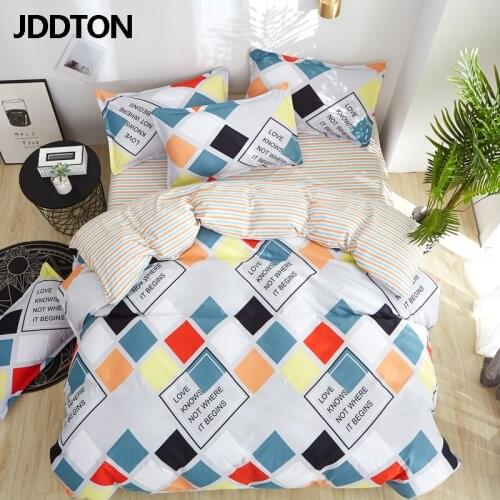 JDDTON New Arrival Double sided Useful Bed Sheet Set Classic Simple Bedding Set Quilt Cover Pillowcase Duvet Cover Set BE041