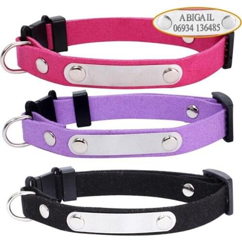 2pcs/Lot Pet Cat Name Collar Free Engraving DIY Dog Collar Tag Cat Customized Name Number Pet ID Tag Puppy Personalized Collar