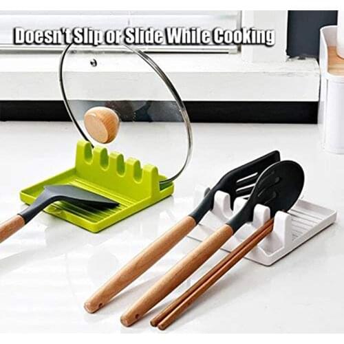 1PCS Multifunctional non-slip silicone pad plastic shelf kitchen spoon pad spatula shelf tableware storage rack kitchen rack