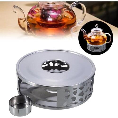 Stainless Steel Tea Pot Warmer Light Holder Coffee Warmer Hot Plate Heat-Resisting Teapot Warmer Insulation Base Candle Holder