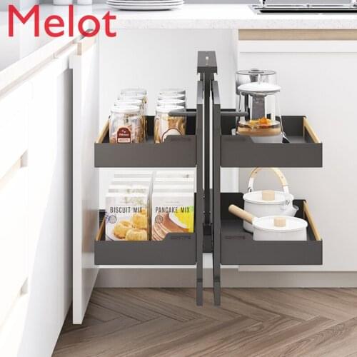 Fully Open Corner Basket Kitchen Cabinet Drawer Corner Basket Seasoning Basket Seasoning Basket House Dish Rack