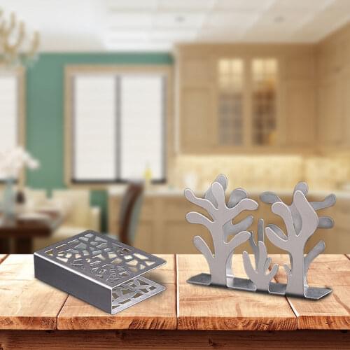 Simple And Generous Stainless Steel Paper Towel Rack Creative Dining Table Vertical Napkin Holder Desktop Storage Rack Home