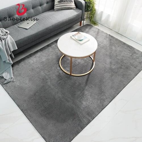 Bubble Kiss Simple Lamb Cashmere Carpet Skin-Friendly Plush Home Decor Solid Mats Bedroom Living Room Sofa Machine Washable Rugs
