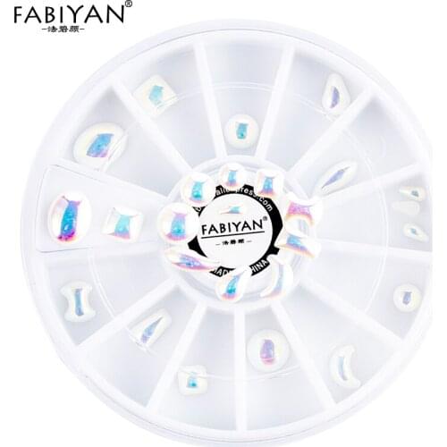 Mixed Shape Nail Art Wheel Pearl Beads Flat Back Aurora Symphony Mermaid Decoration Accessories Tips Design Tools Acrylic UV Gel