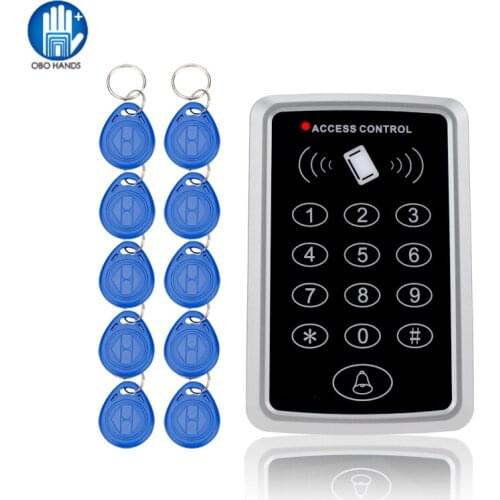 RFID 125KHz Access Control Keypad Standalone Access Controller Access Control Keypad with 10pcs Keyfobs