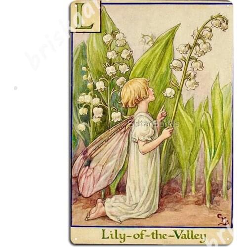 “Lily Of The Valley Fairy” By Cicely Mary Barker Metal Signs Vintage Club Home Painting Décor Club Bar Tin sign Posters