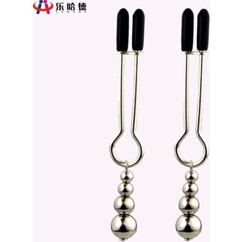 Sexy Nipple Clip Nipple Clamps Gourd Steel Ball Pendant Metal Nipple Clip