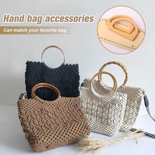 Handmade Handbag Shoulder Strap Woven Bag Set PU Leather Bag Bottoms With Handle Accessories For Diy Bag Backpack